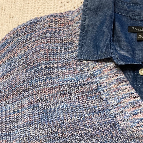 J. Jill Soft Blue Cotton V-Neck Sweater - Picture 2 of 9